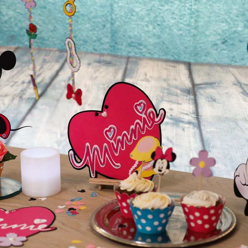 Thumbnail: Minnie Mouse Cupcake Wrappers 12 pieces Polda Dot Wrappers 6 Blue 6 Pink