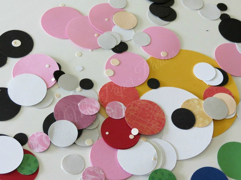 Thumbnail: Circle Die Cuts Various Size and Colors Spots Dots Craft School Projects over 20