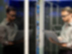 IT specialist monitoring server room systems to ensure effective IT problem management and system security.