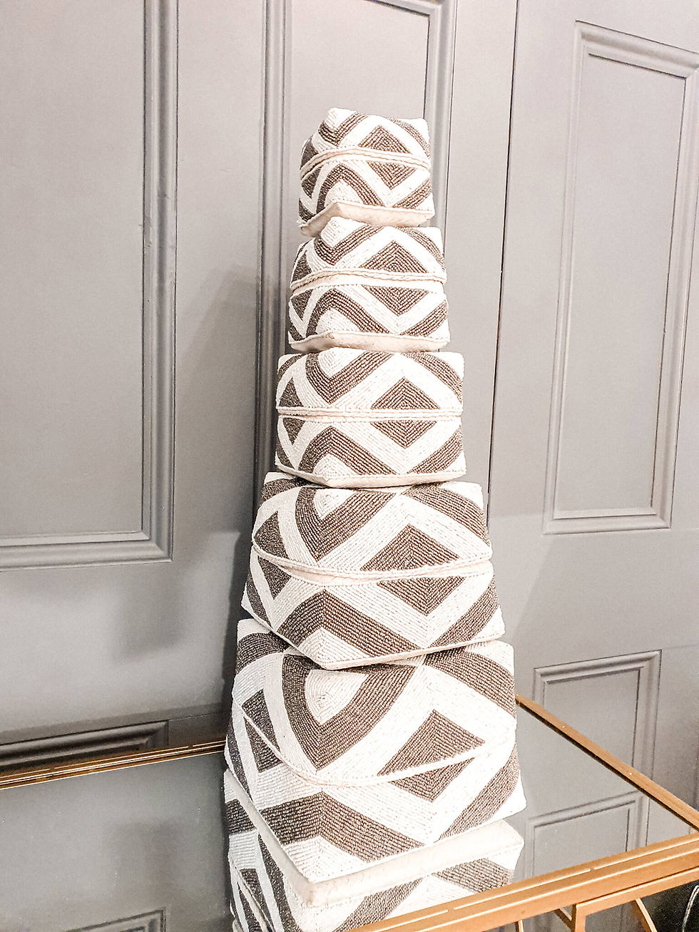 White & Silver Beaded Box