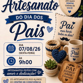 Venha prestigiar a Feira de Artesanato do Dia dos Pais