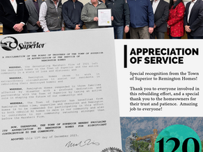 Recognized for Appreciation of Service of Rebuilding Homes After Wildfires