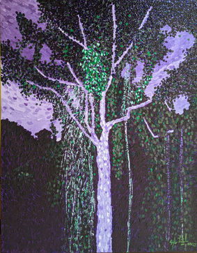 Tree, night scene, landscape 