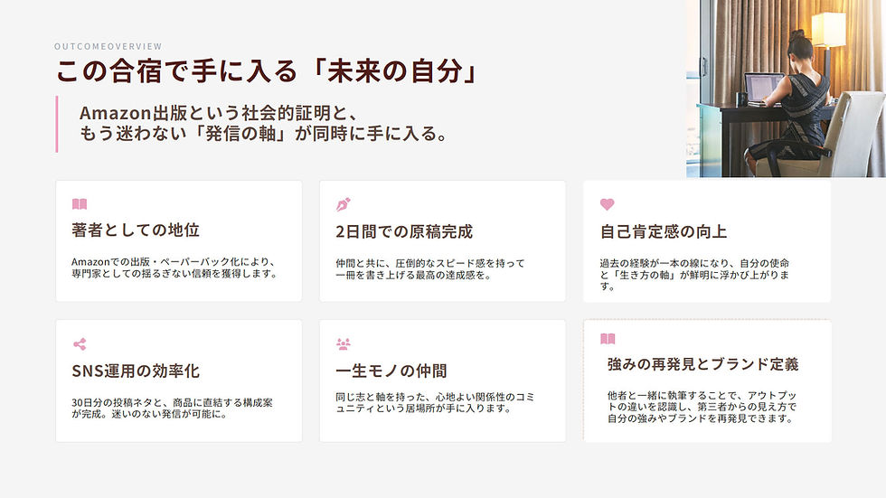 サムネイル： The Journaling - 2日間のプレミアム出版合宿 - 宿泊なし