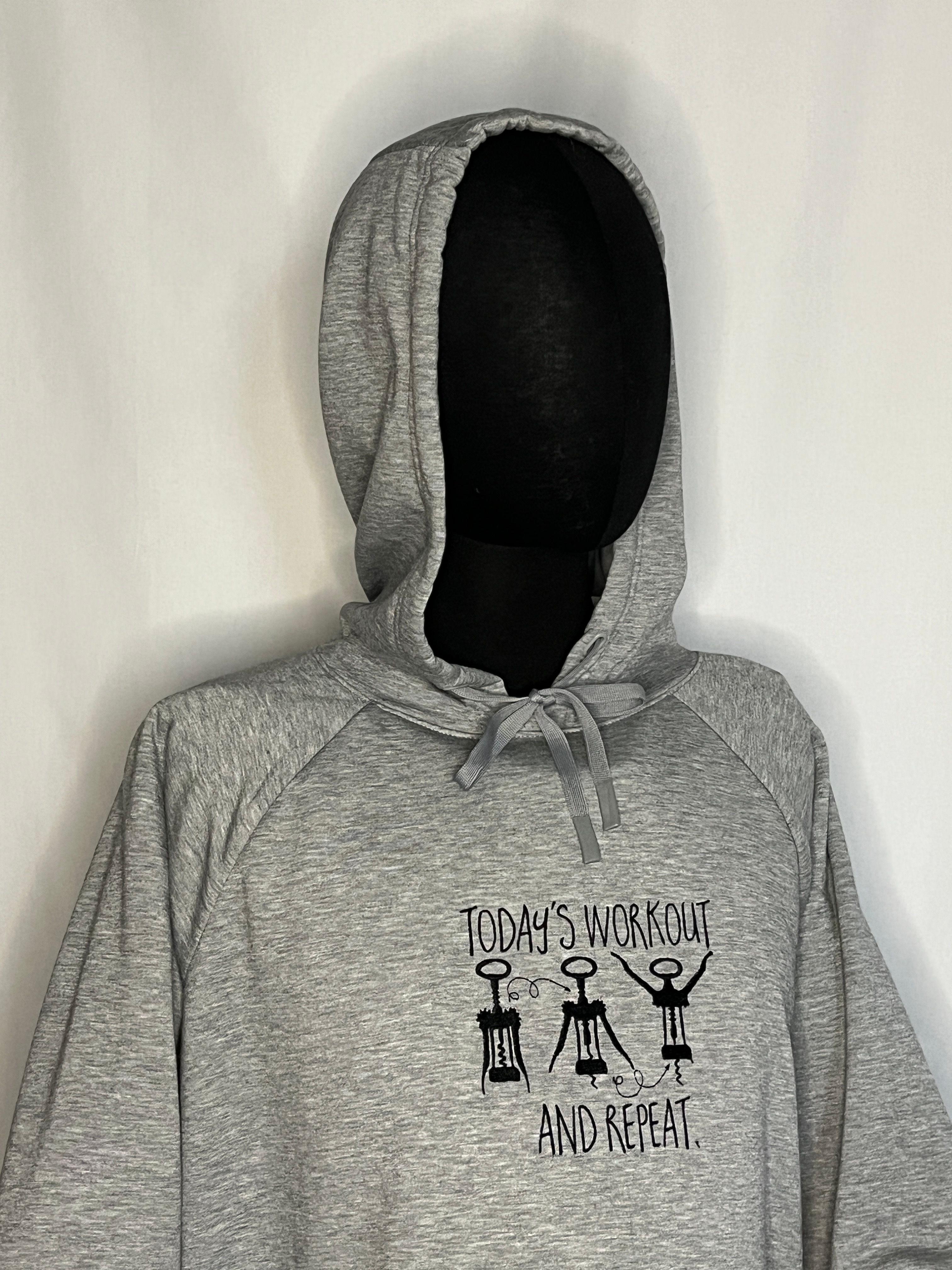 Wine Workout - SZ: 3X, Gray RS Hoodie Sweatshirt