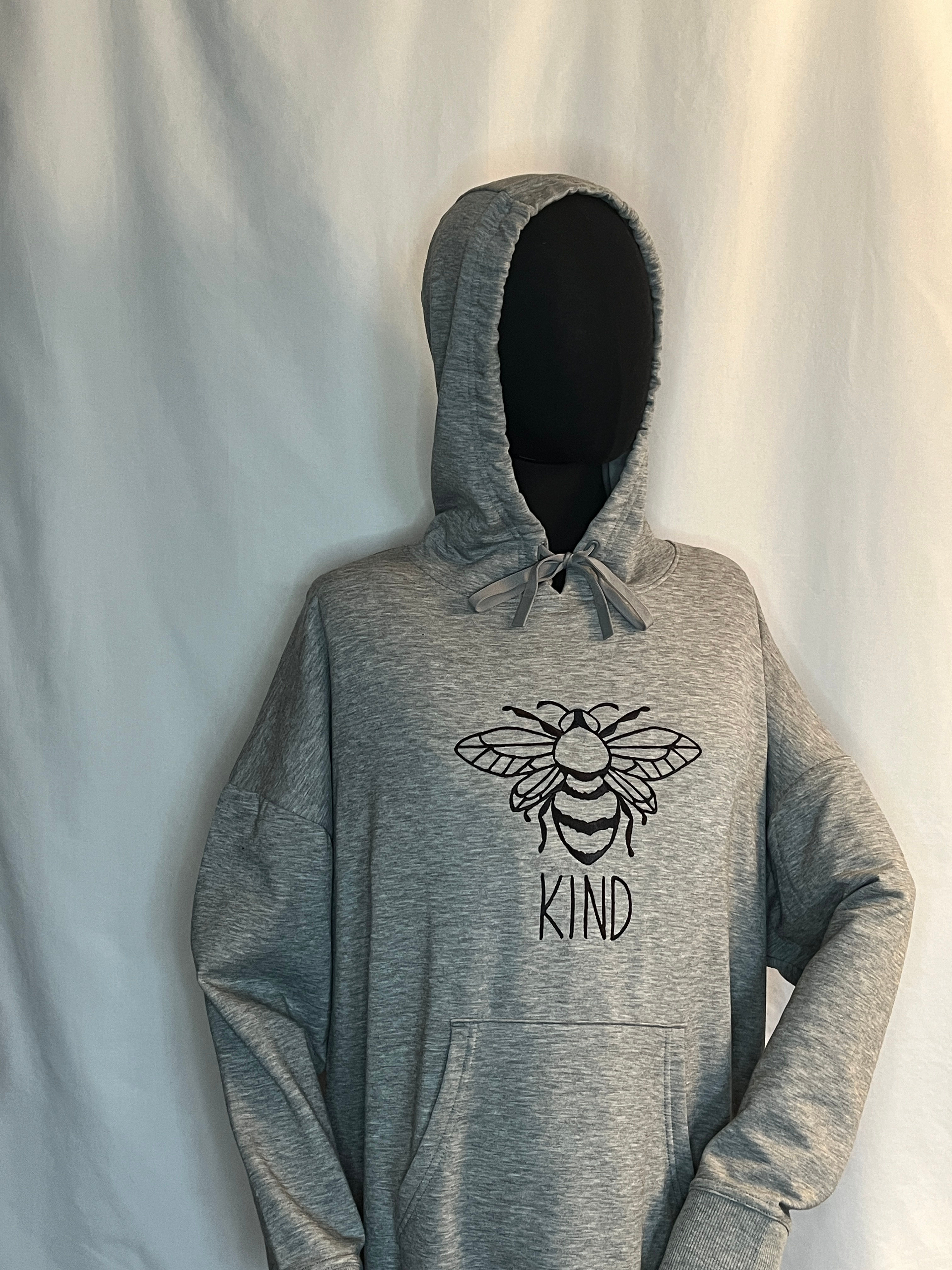Bee Kind - SZ: 2XL, Gray DS Hoodie Sweatshirt