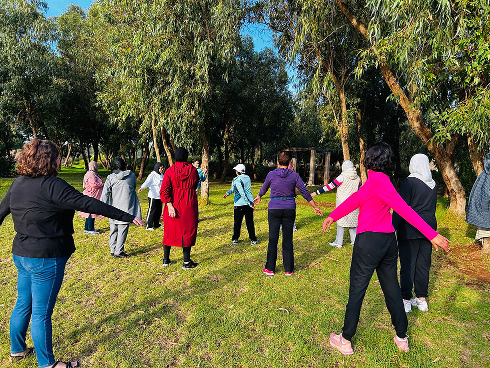 Me and the Ladies of Safi stretching.
