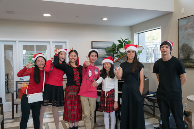 Group photo featuring(from left to right): Grace Young, Chloe Li, Grace Ma, Rien Chen, Elena Chen, Chloe Wong, and Benjamin Lane