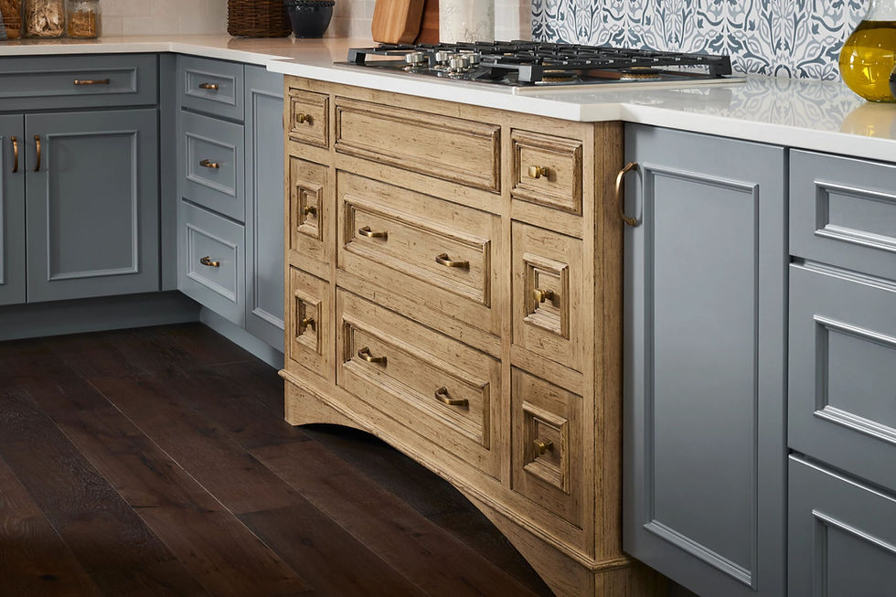 Medallion Gold: Devonshire Flat Panel in Dusk | Camelot Raised Panel in Buckskin Appaloosa on maple   Medallion Platinum: Camelot in Buckskin Appaloosa on maple