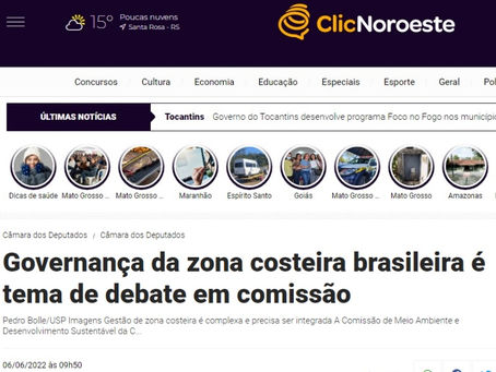 NA IMPRENSA: Nilto Tatto leva para a Câmara dos Deputados, debate sobre a costa brasileira