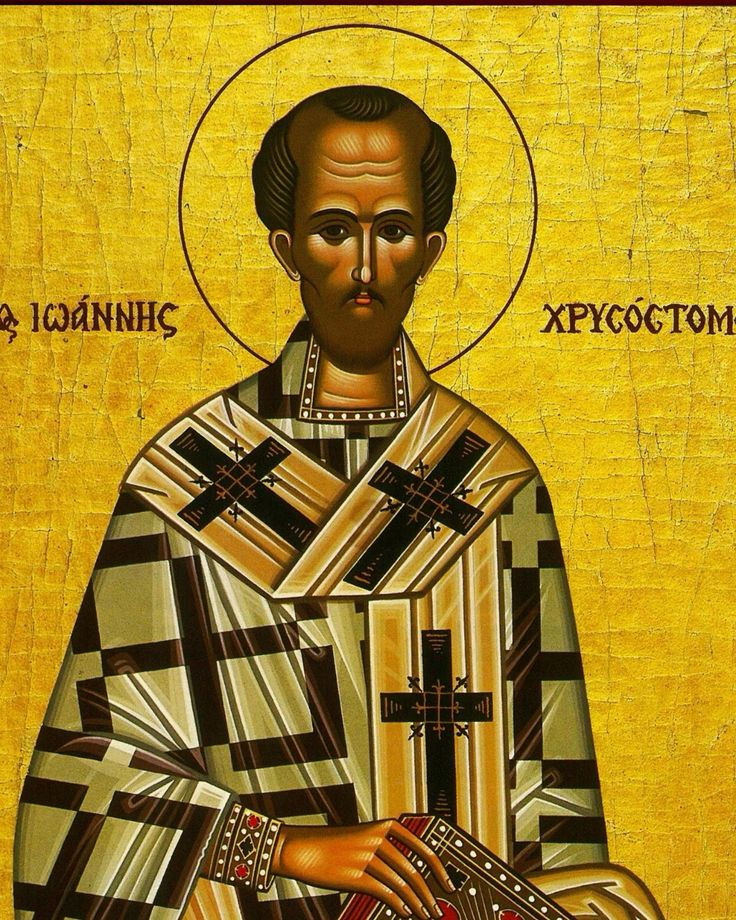 Saint John Chrysostom was one of the Greek Church Fathers. He was known for his eloquent preaching, his ascetic lifestyle and his prolific writings. The latter include the Divine Liturgy of Saint John Chrysostom which harmonised the Eucharistic liturgy of the Church. It has inspired musical settings by Rachmaninoff, Tchaikovsky and Avro Part among others.