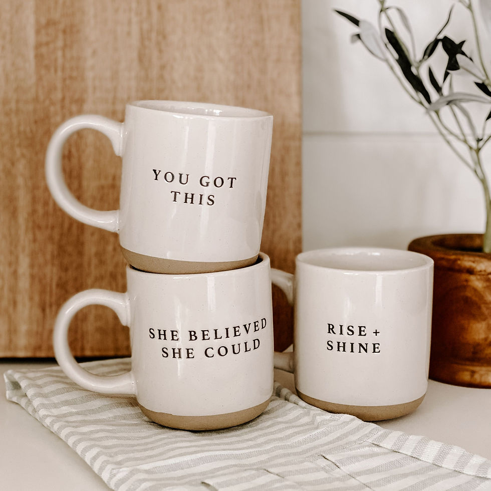 Thumbnail: Sweet Water Decor Stoneware Coffee Mugs