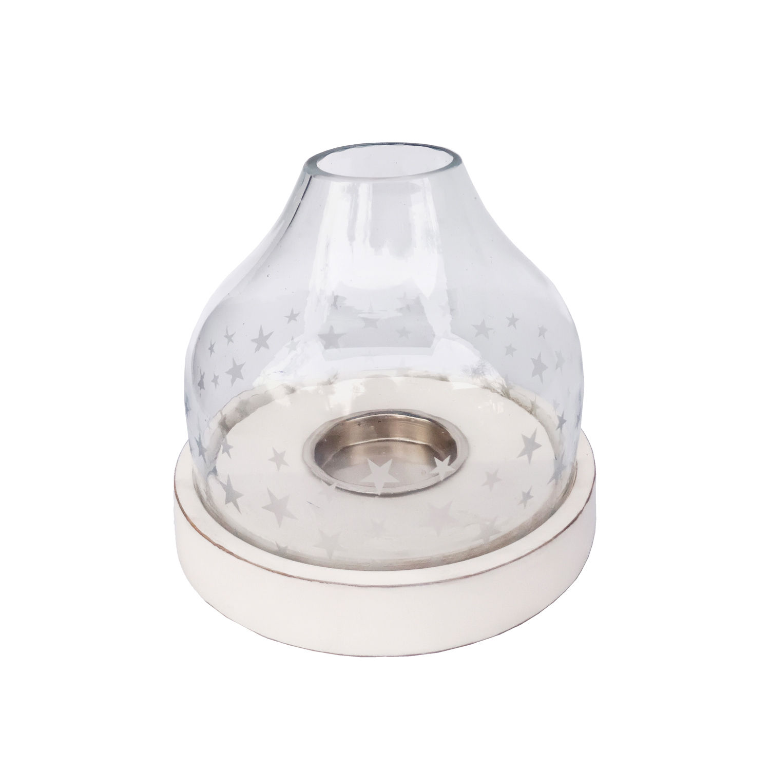 Hurricane Frosted Star Candle Holder