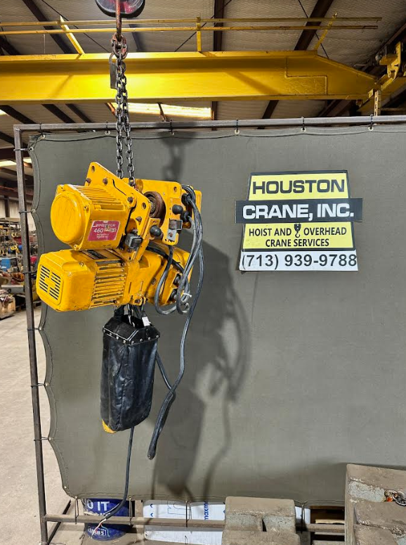 Thumbnail: Harrington 1 Ton Electric Chain Hoist w/ Motorized Trolley, 15 FT Lift, 230/460V