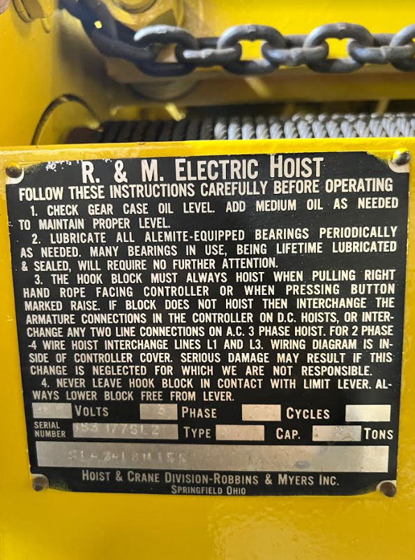 Thumbnail: R&M 2 Ton Electric Chain Hoist w/ Motorized Trolley, Spacemaster, 20' Lift, 460V
