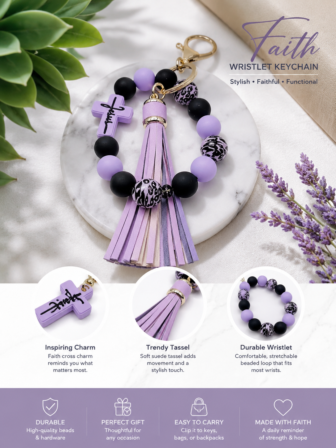 Jesus Keychain Bracelet