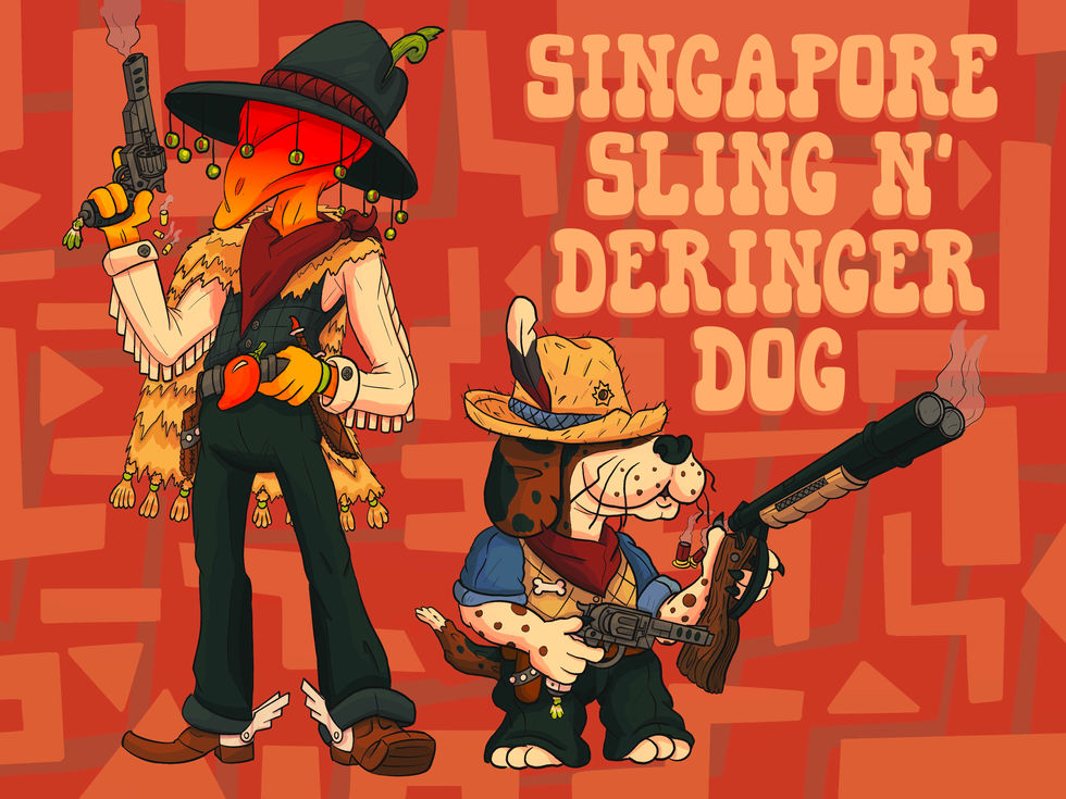 Singapore Sling and Deringer Dog