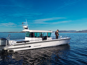 Private fjord fishing boat in Stavanger, Norway on a calm day