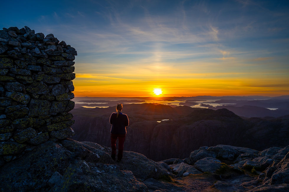 Custom private hike in the Stavanger region with sunset mountain views