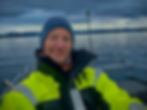Espen from Stavanger Adventure welcoming guests before a private fishing trip in the Stavanger fjords of Norway.