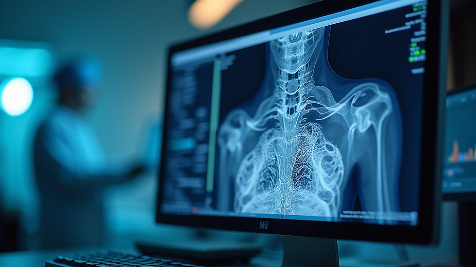 Close-up view of a digital pathology slide on a computer screen