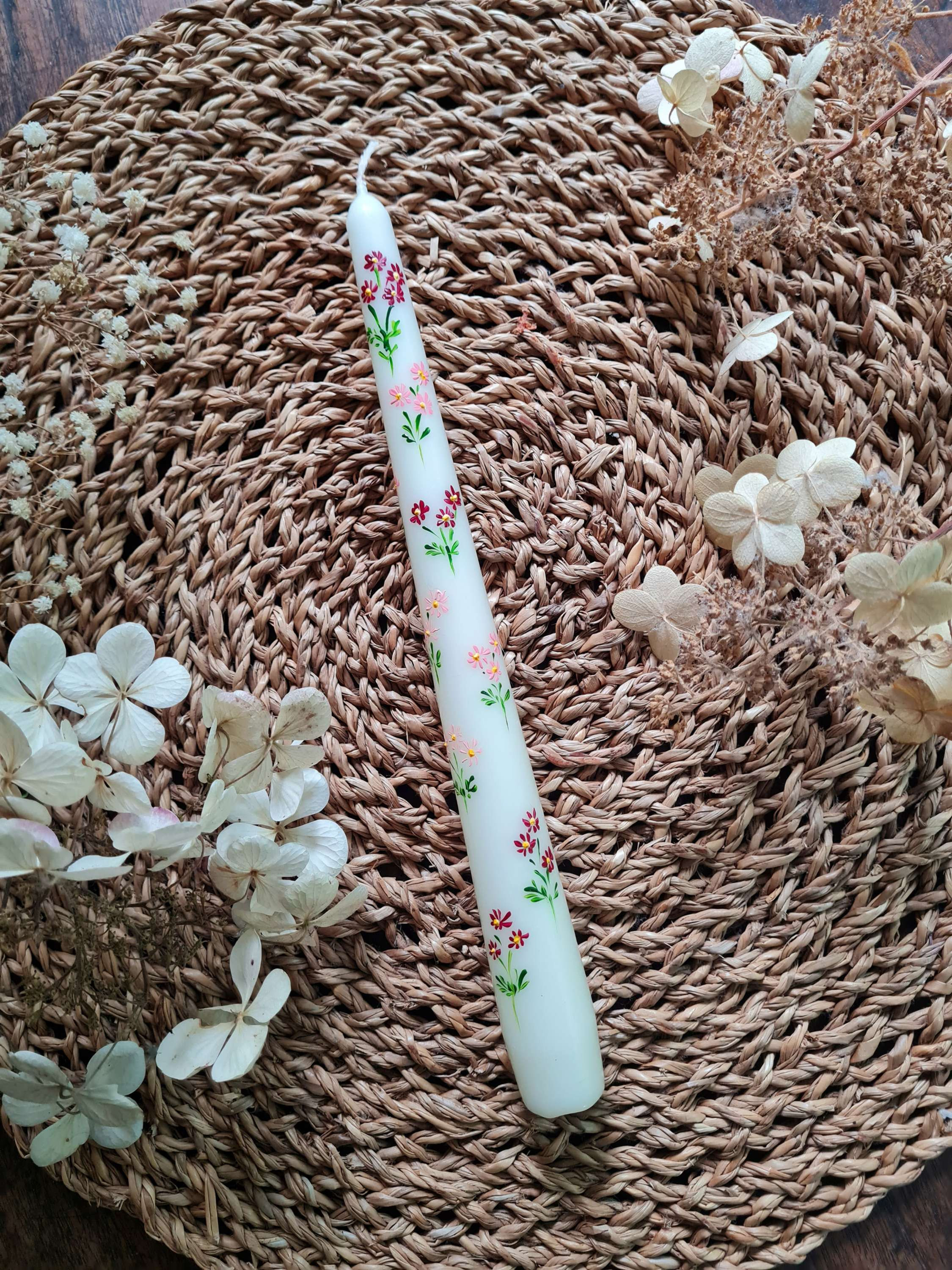 Harvest Moon Hand Painted Candle