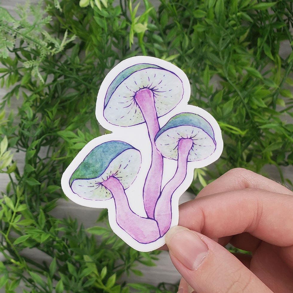 Thumbnail: Watercolor Mushroom Vinyl Sticker Set