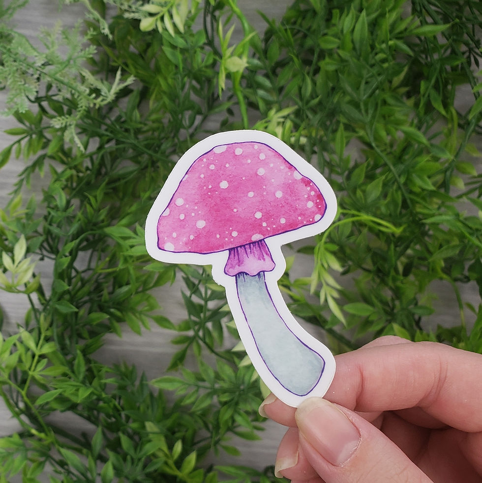 Thumbnail: Watercolor Mushroom Vinyl Sticker Set