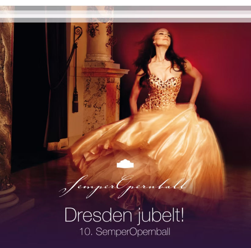 Layout einer Broschüren- Titelseite SemperOpernball