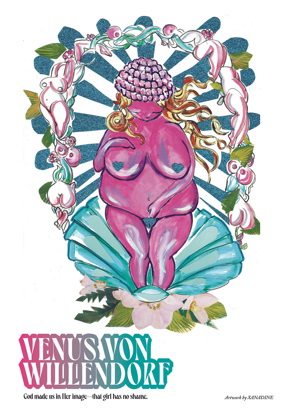 Thumbnail: Venus von Willendorf, Goddess Artprint, signed. Seize A3