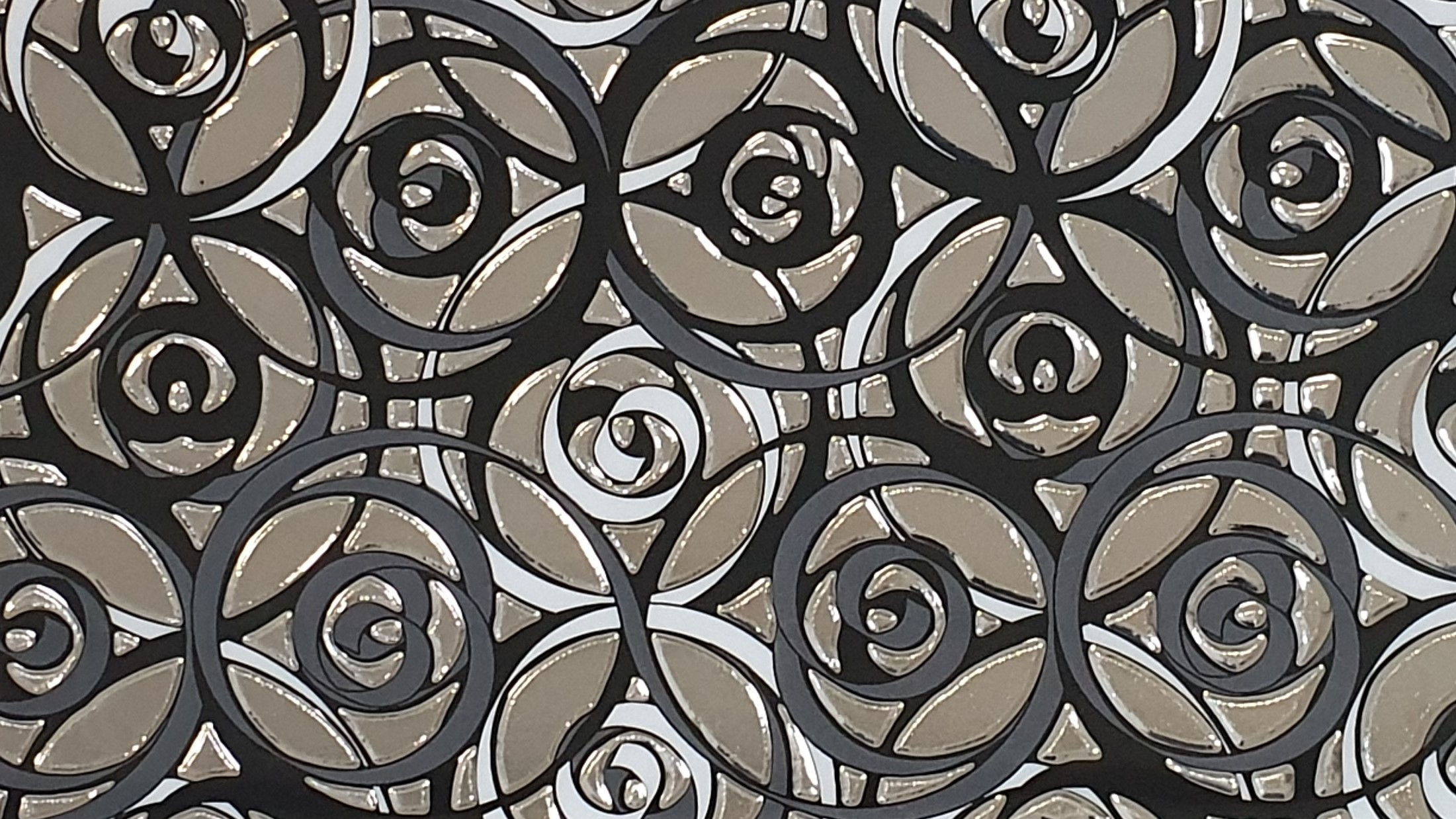 black and silver geometric textured porcelain tile for feature walls