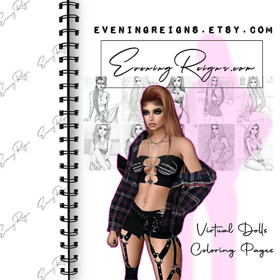 Thumbnail: Virtual Dolls Coloring Pages | Glamour Fashion Art Collection