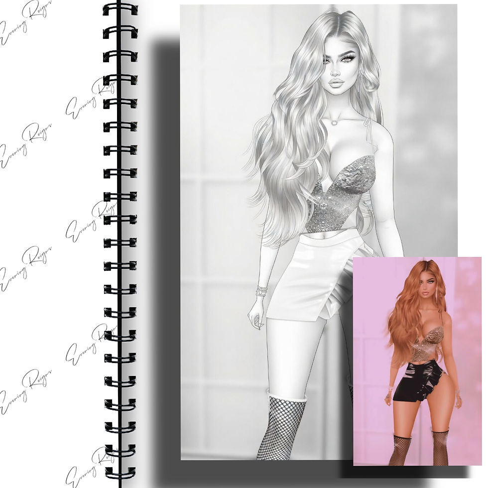Thumbnail: Edgy Glam Virtual Dolls Coloring Pages Vol 2 | Fashion Art