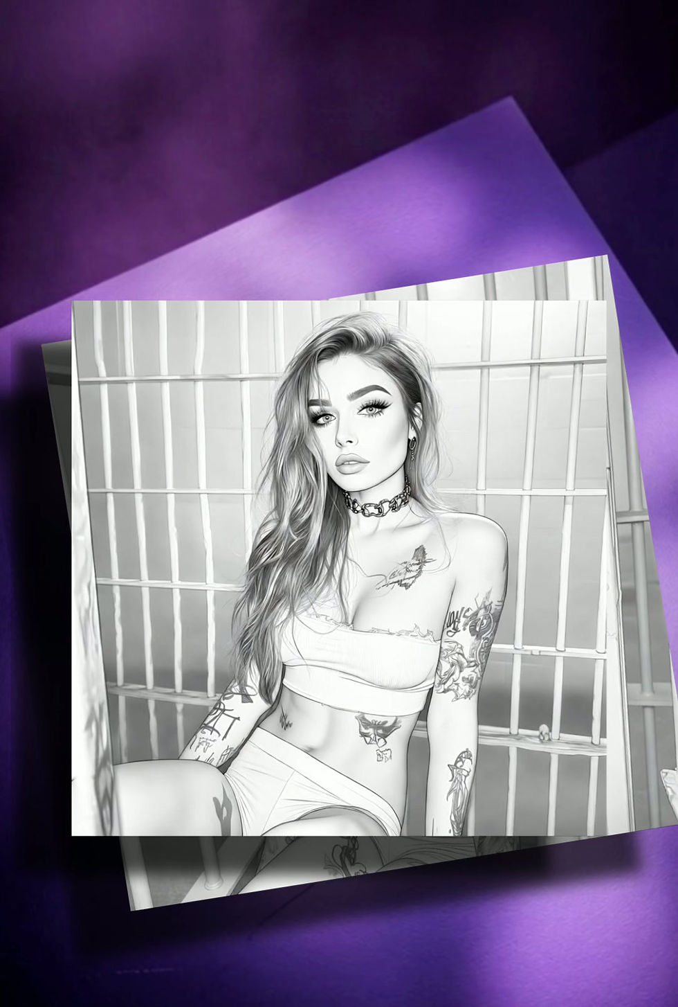 Thumbnail: Inked & Locked Coloring Pages: Edgy Bad Girl Art (Digital Download)