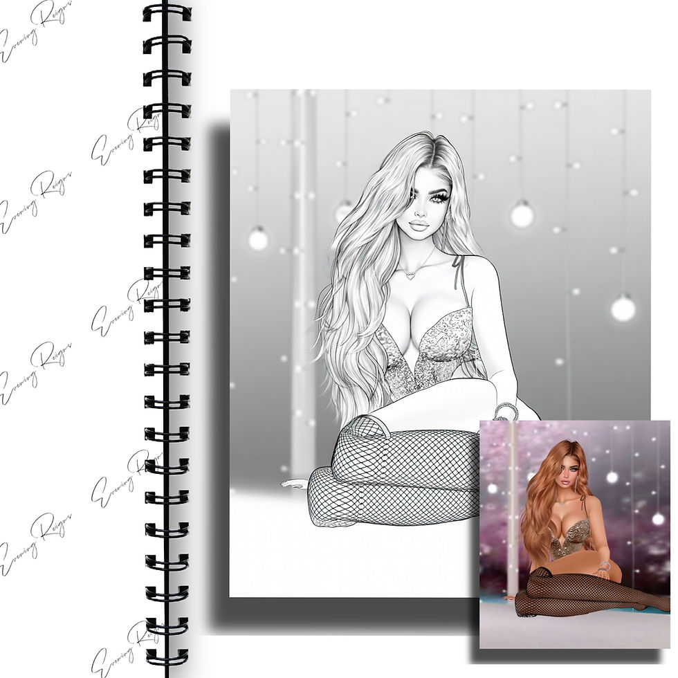 Thumbnail: Glam Fashion Model Coloring Pages | Virtual Dolls Vol. 2