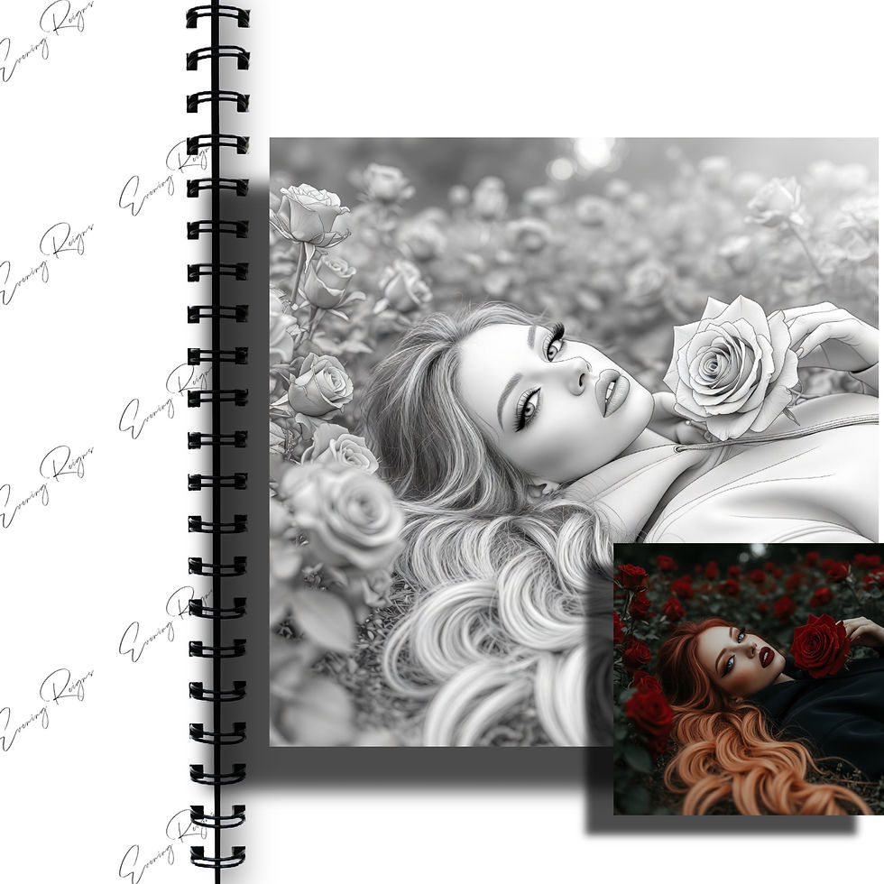 Thumbnail: Bed of Roses | Gothic Glam Coloring Pages
