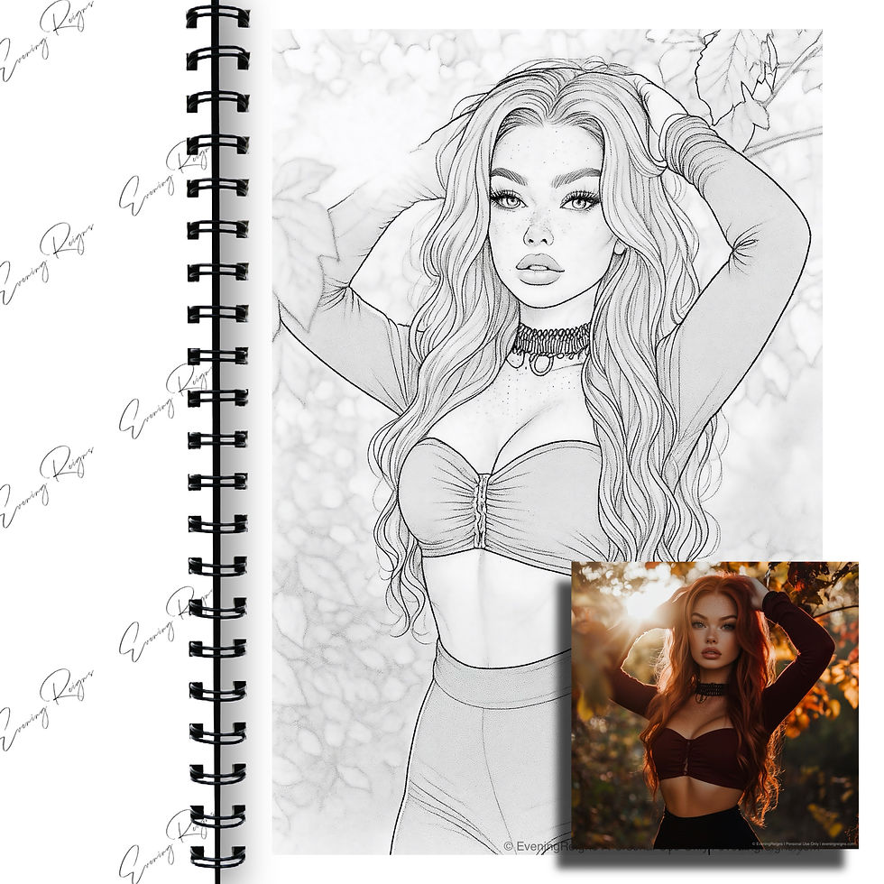 Thumbnail: Fall Fashion Coloring Pages | Autumn Girl Line Art Set (3 Prints)
