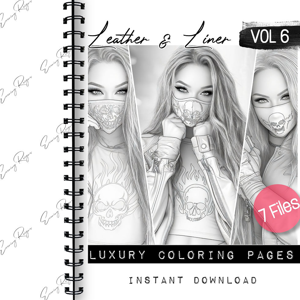 Thumbnail: Leather & Liner Vol 6 Outlaw Flame Coloring Pages | Edgy Bad Girl Coloring