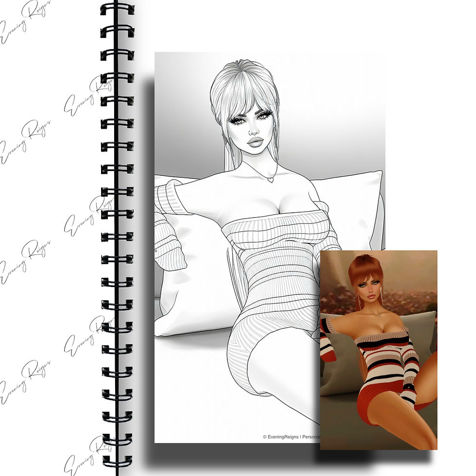 Thumbnail: Glam Fashion Model Coloring Pages | Virtual Dolls Vol. 2