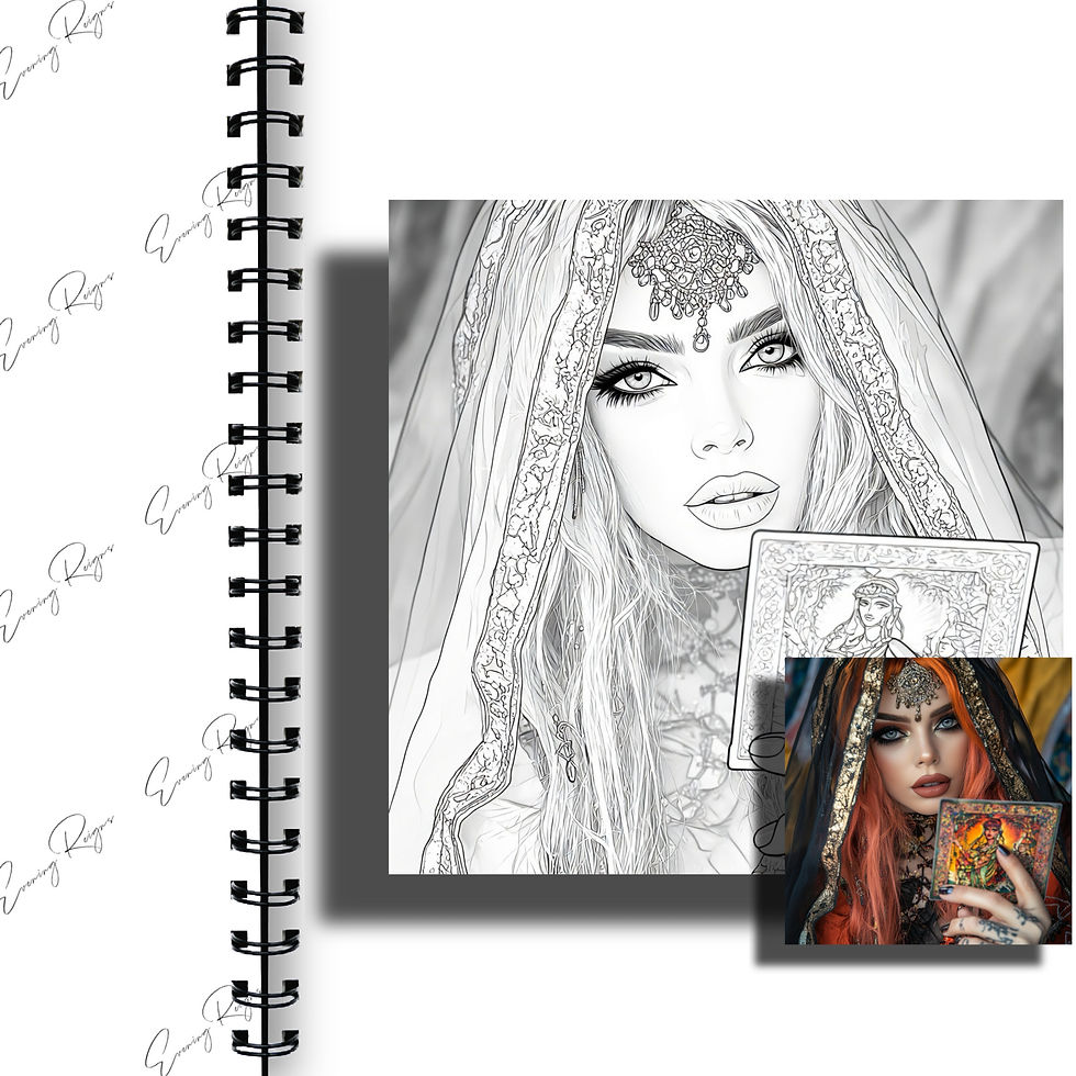 Thumbnail: Celestial Priestess Coloring Pages Vol 2 | Fantasy Goddess Adult Printable