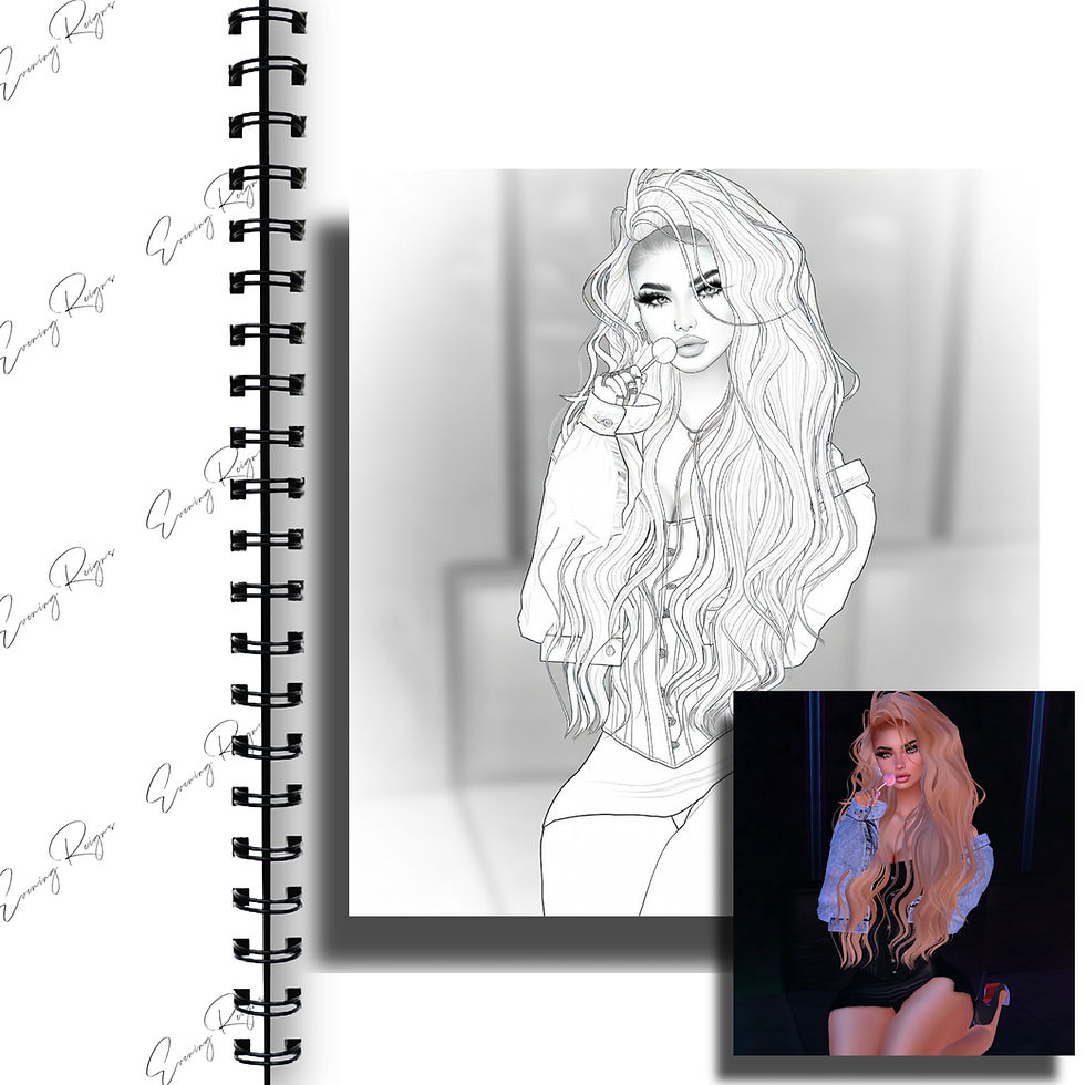 Thumbnail: Glam Fashion Model Coloring Pages | Virtual Dolls Vol. 2
