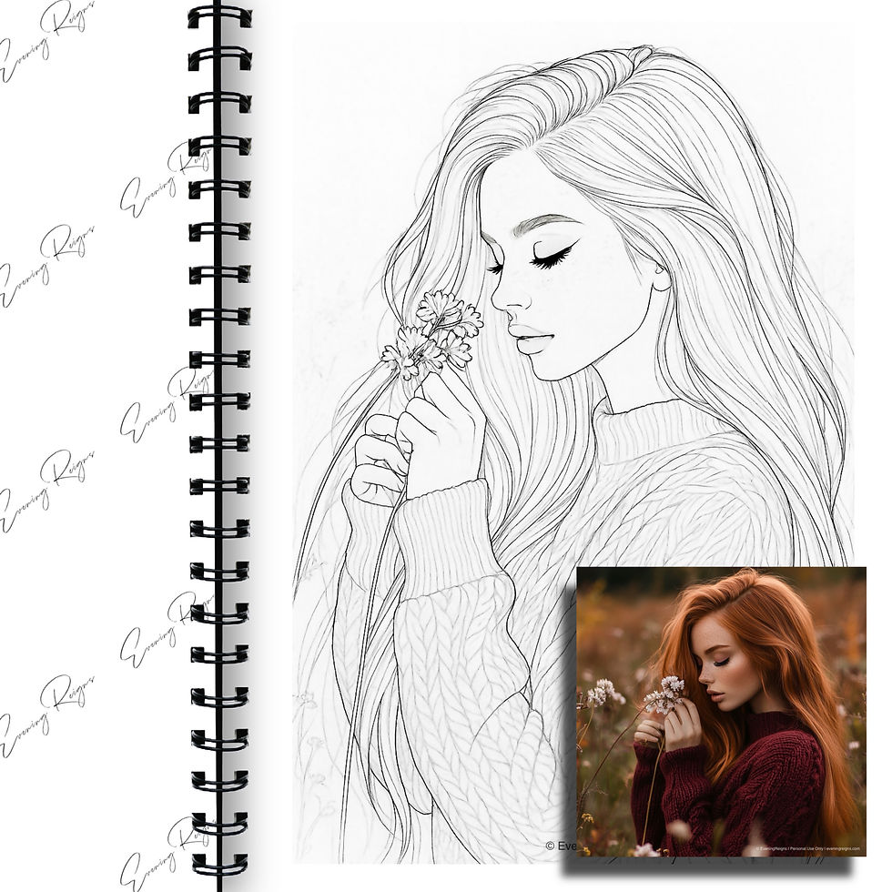 Thumbnail: Autumn Girls Coloring Pages Bundle – Cozy Fall Fashion