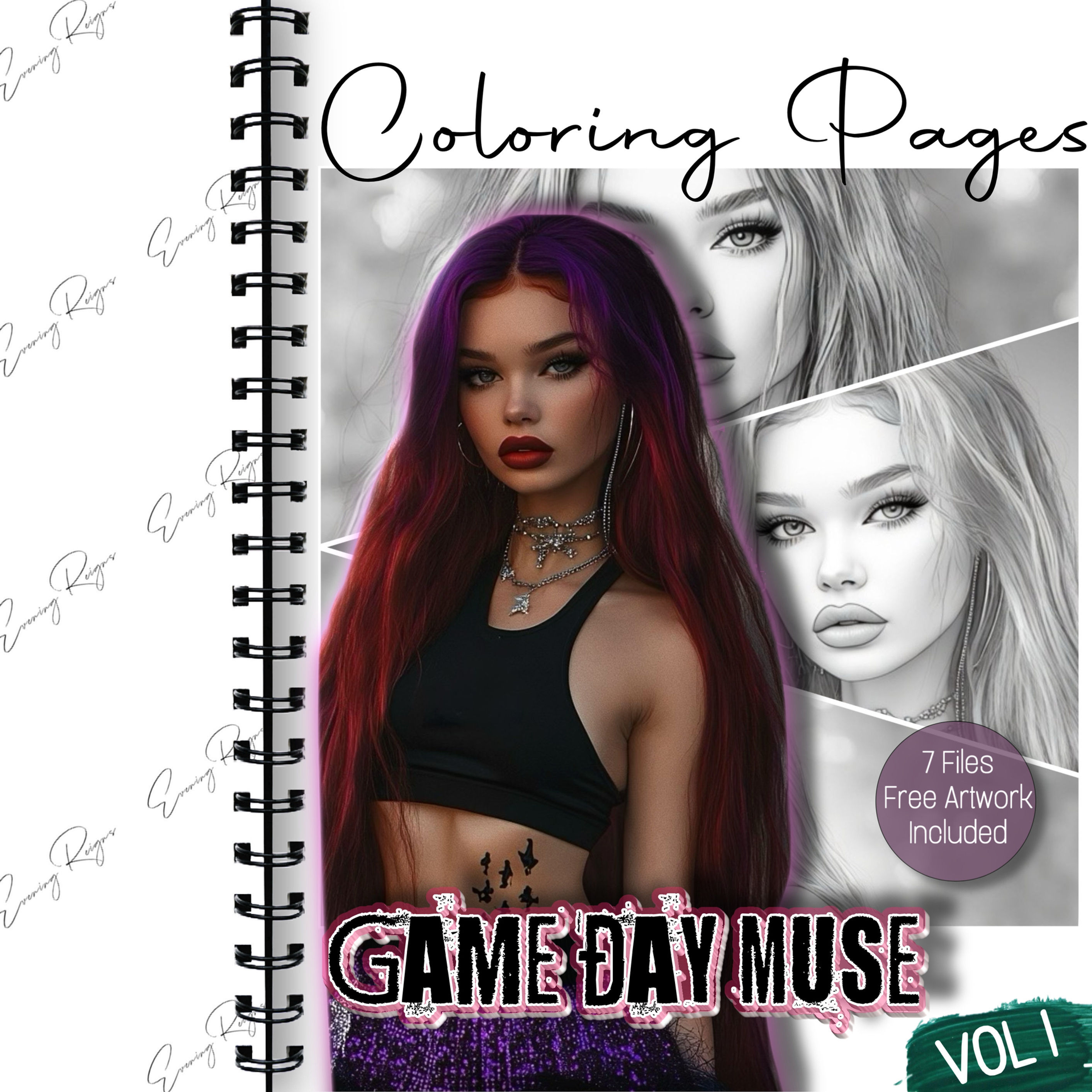 Cheerleader Coloring Pages | Game Day Muse Vol 1 | Luxury Coloring Page Bundle