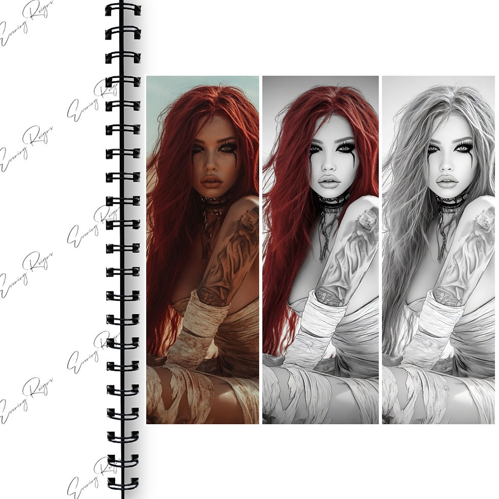 Thumbnail: Desert Temptress Coloring Pages – Mummy Desert Queen Vol 2 | 7 Files