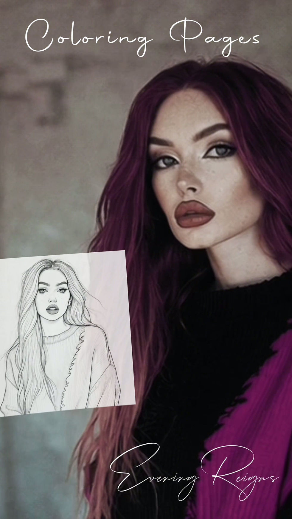 Thumbnail: Scarlet Sinners – Rebel Coloring Page Bundle (6 Pages)