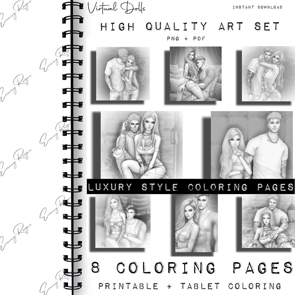 Thumbnail: Romantic Couples Coloring Pages – Luxury Glam Coloring Virtual Dolls