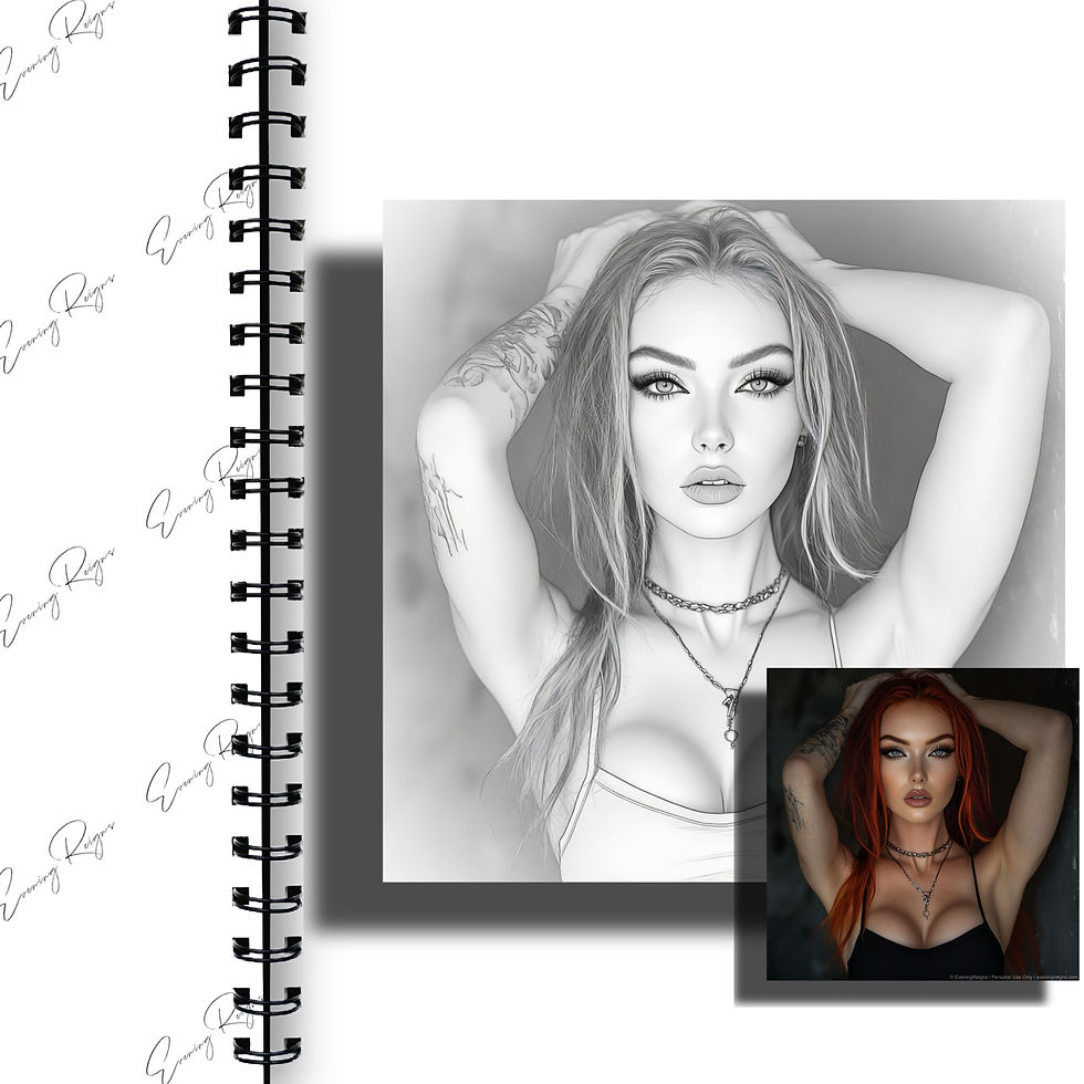 Thumbnail: Bold Tatted Beauties Coloring Pages Vol 1 | Tattooed Women Glam Girls