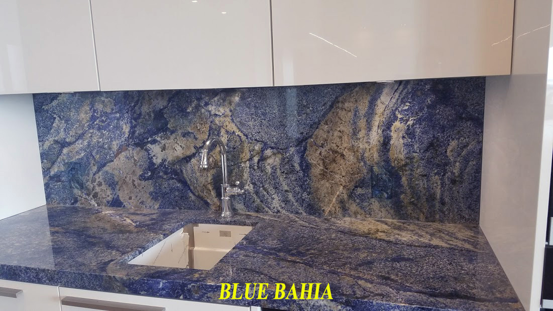 Blue bahia marble and granite