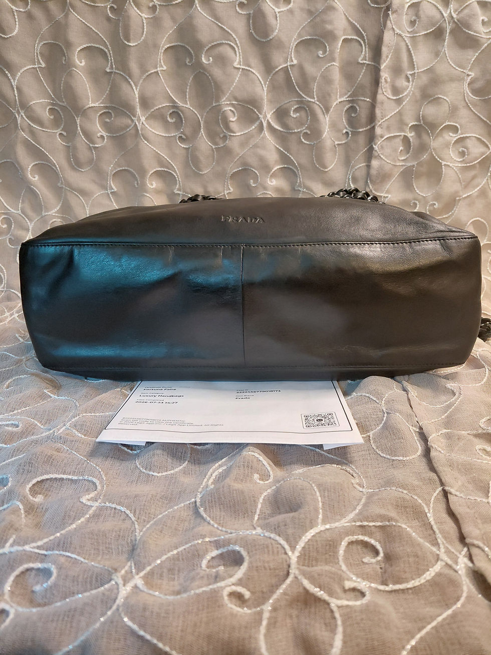 Thumbnail: Prada Nappa Leather Catena Shoulder Tote