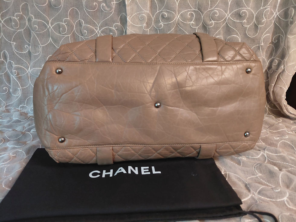 Thumbnail: Chanel Matelassé Lamb Skin Lady Braid Tote Beige